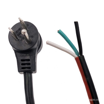 NEMA 5-15P 45 degree angled power cord other end stripped